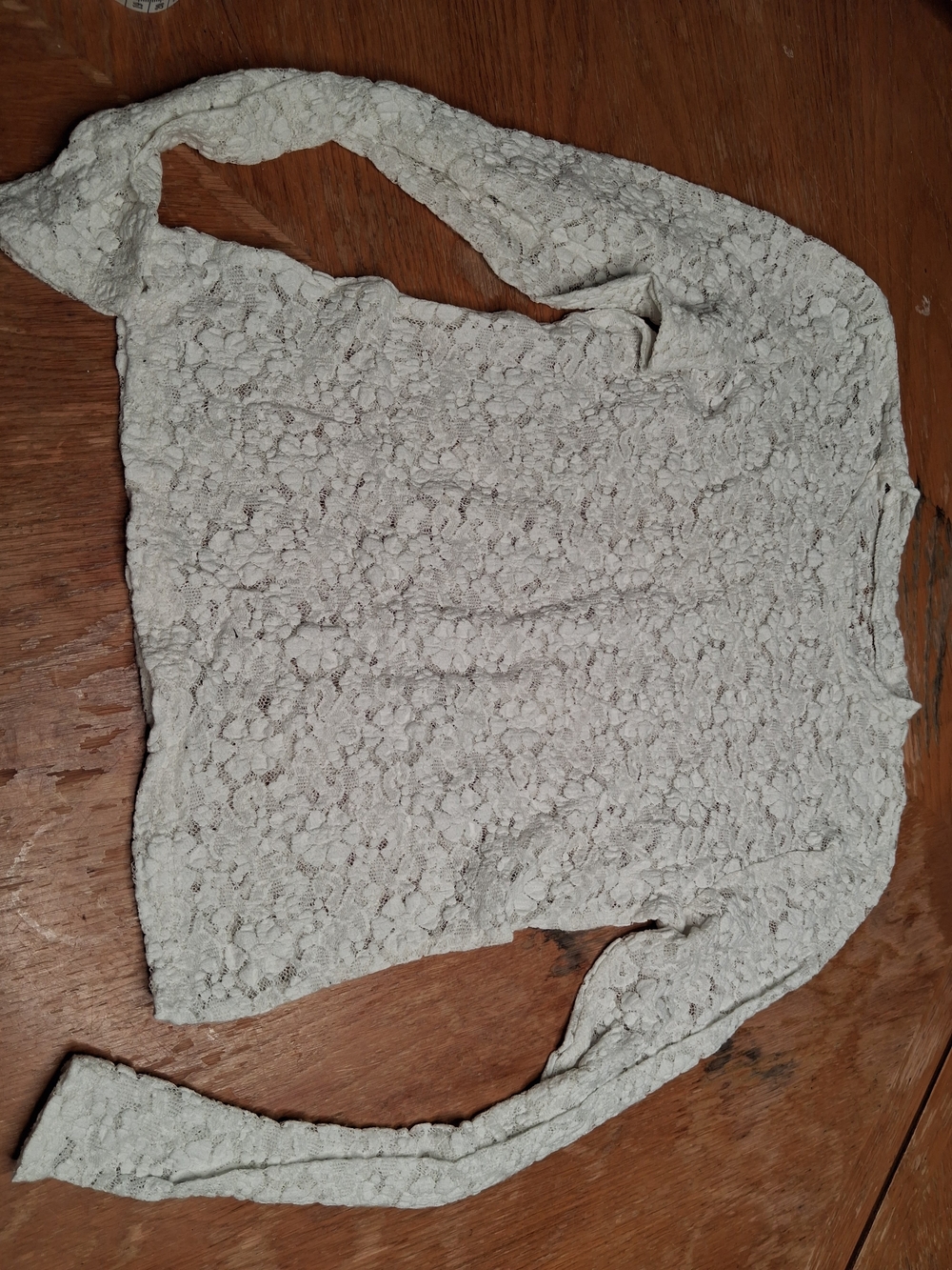 Women's Cream Lace Scoop Neck Sweater